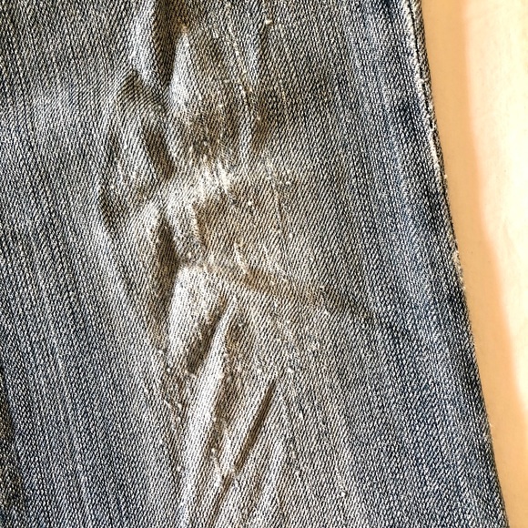 Flare wide leg stretch stone-washed faded denim jeans women’s size 27 26 25 - Picture 7 of 13